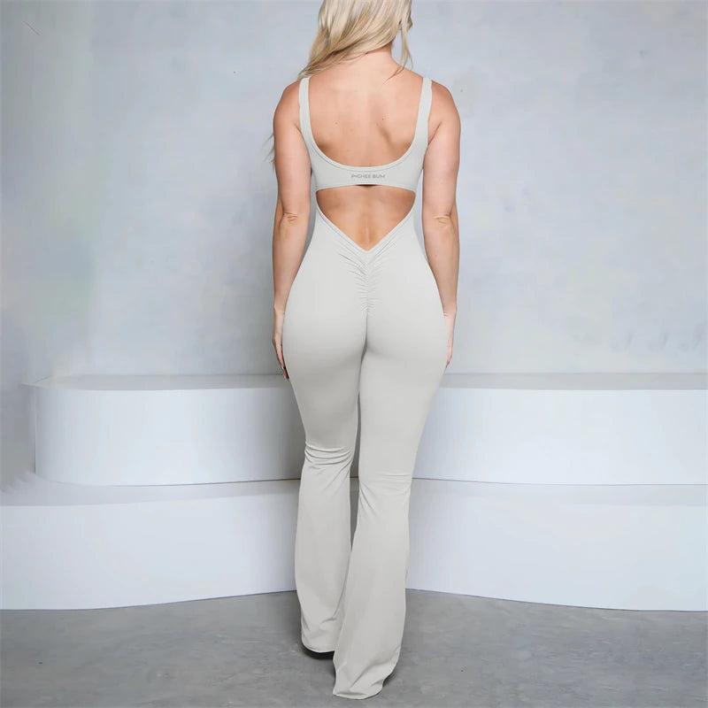 Bum Flare V-Back Scrunch Jumpsuit
