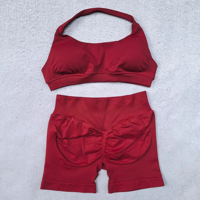 CX SPORTS BRA & SHORTS SCRUNCH GYM SET