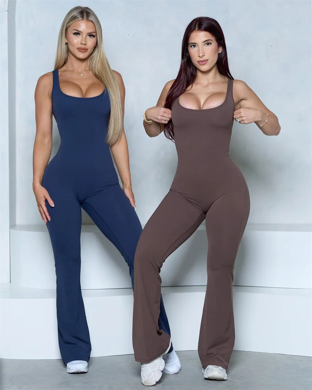 Bum Flare V-Back Scrunch Jumpsuit
