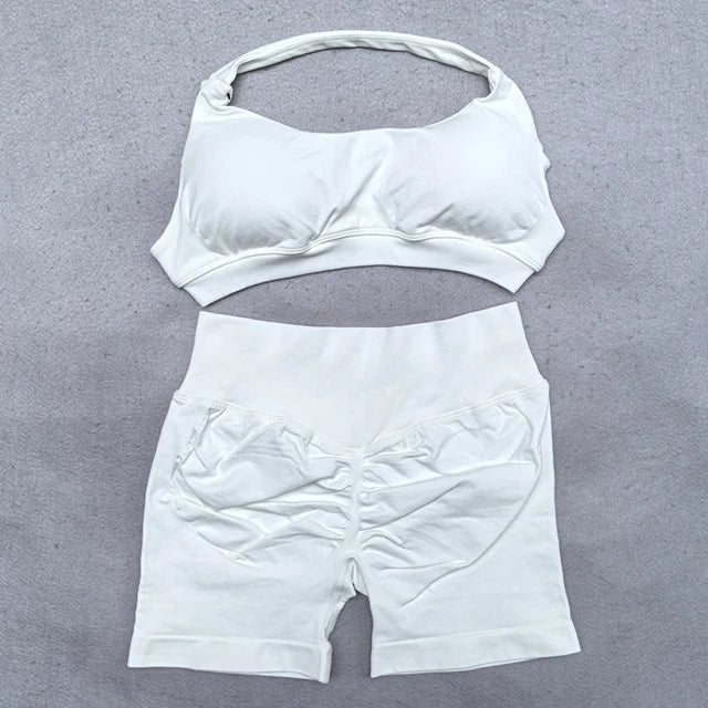 CX SPORTS BRA & SHORTS SCRUNCH GYM SET