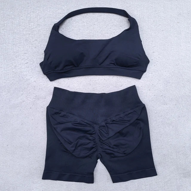 CX SPORTS BRA & SHORTS SCRUNCH GYM SET