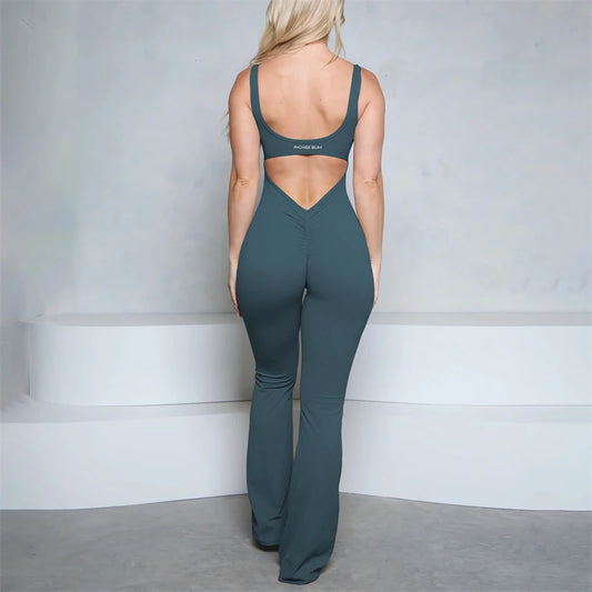 Bum Flare V-Back Scrunch Jumpsuit