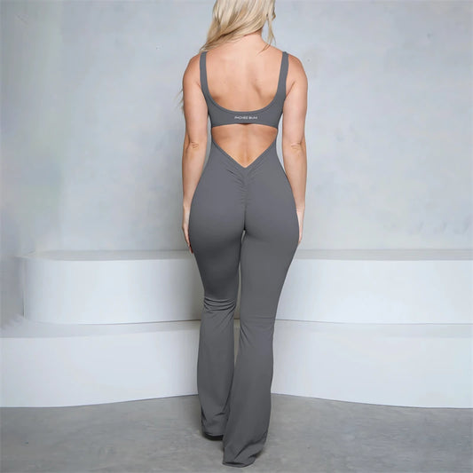 Bum Flare V-Back Scrunch Jumpsuit