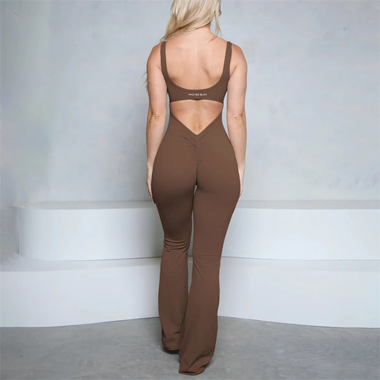 Bum Flare V-Back Scrunch Jumpsuit