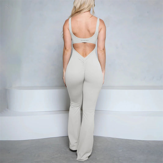 Bum Flare V-Back Scrunch Jumpsuit